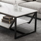 Slate Minimalist Coffee Table Trestle Coffee Table with Storage