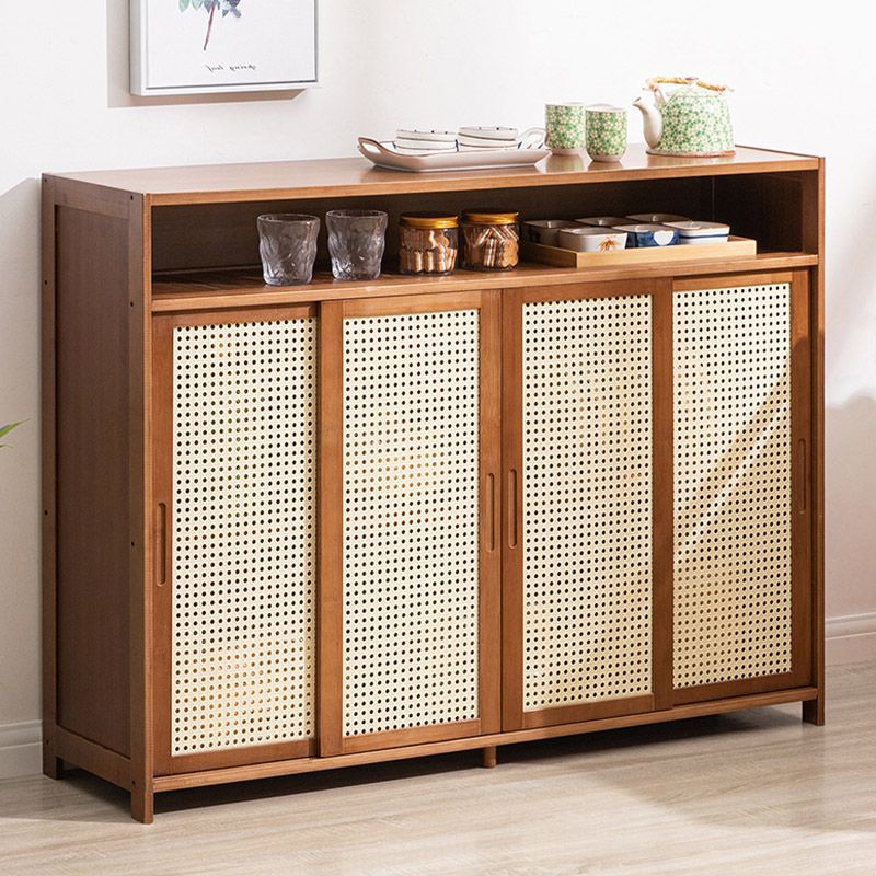 Moderne porte scorrevoli Server da pranzo Scheda in legno con archiviazione aperta