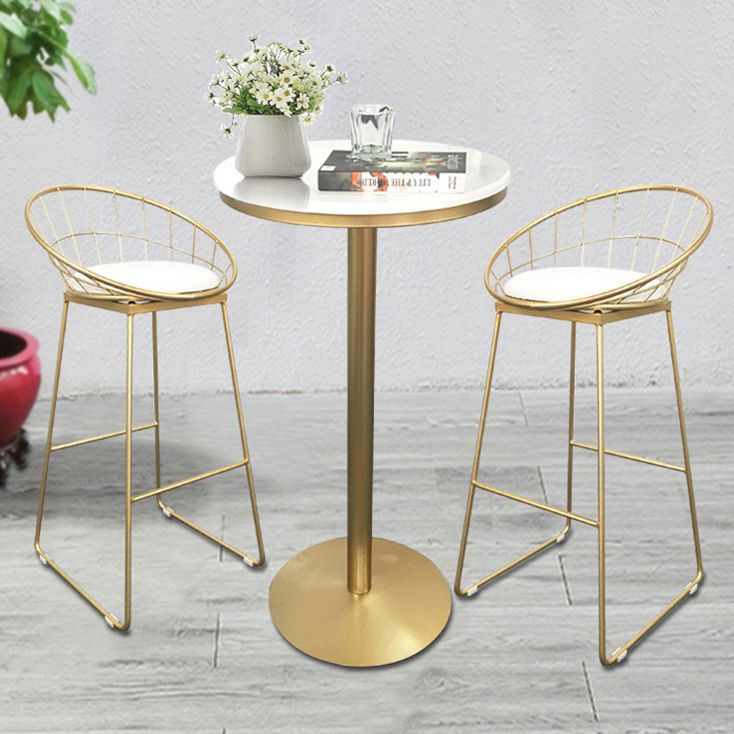 Mesa de pub estilo Glam, mesa de bar con pedestal redondo para uso en interiores