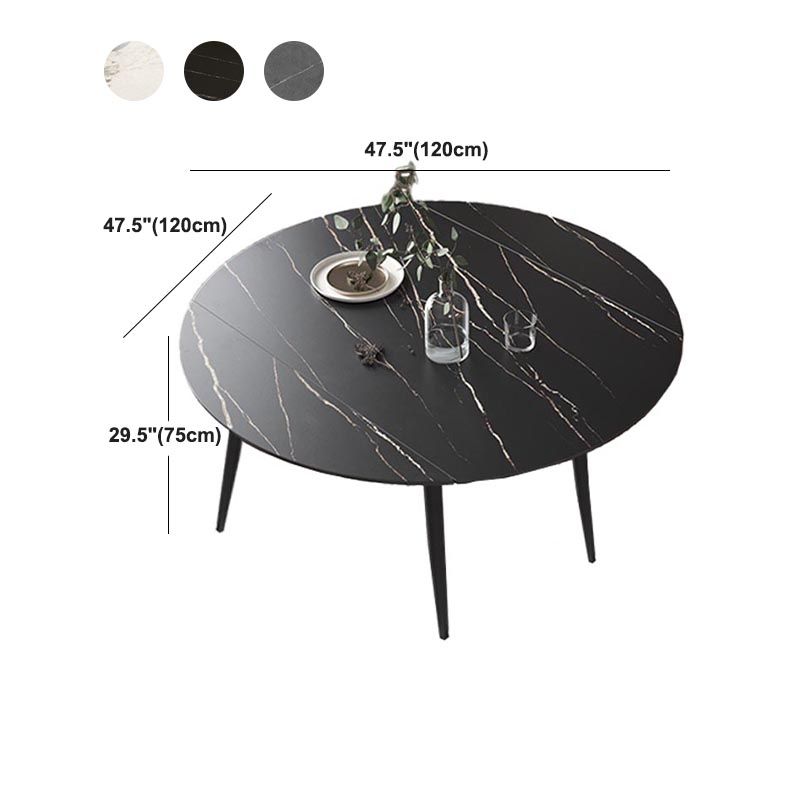 Stone Contemporary Round Dinner Table Matte Finish 4 Legs Table for Home Clearhalo ' dining_table' 'Dining Tables & Seating' 'Dining Tables' 'furn' 'furn_dining_table' 'Furniture' 'furniture_dining_table' 'Kitchen & Dining Furniture' 'kitchen&dining_furn' 'kitchen' 'kitchen_dining_table' 1200x1200_0c922080-43f5-4010-a26d-e85dadc9ed1d
