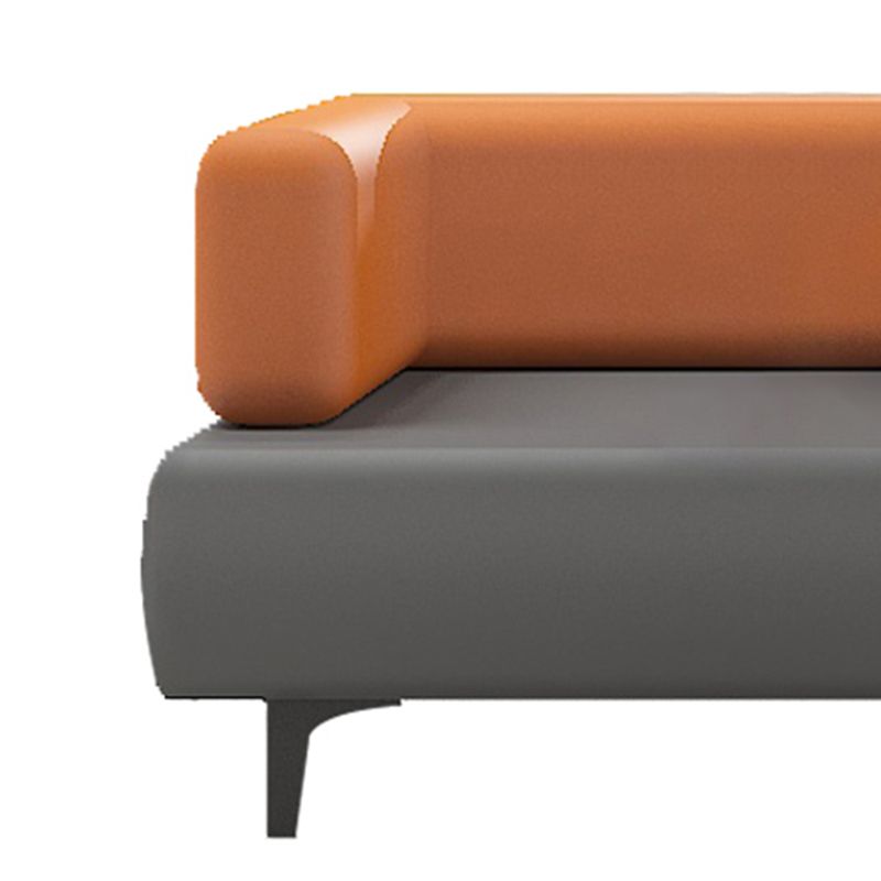 29.53 "H Sofá de cuero Faux Sofá con brazo de esmoquin contemporáneo en gris