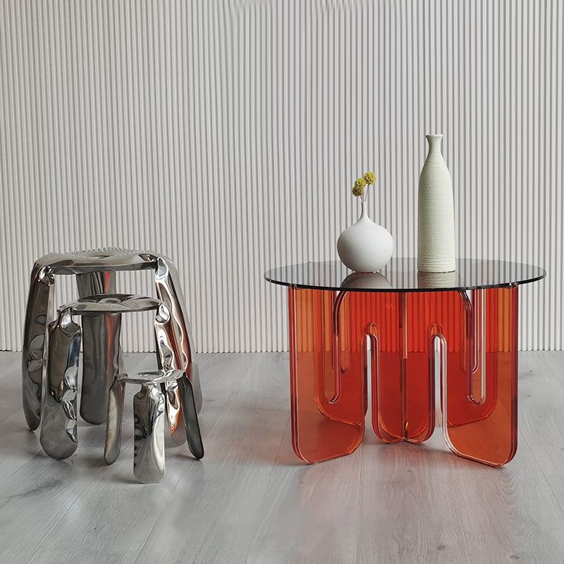 Acrylronde salontafel Duidelijke cocktailtafel voor woonkamer
