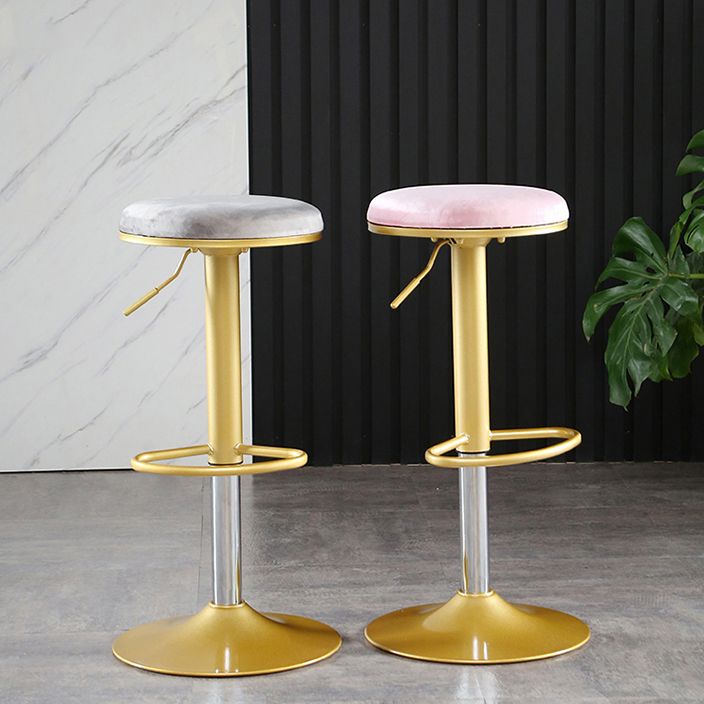 Glam Matte Finish Velvet Counter Stool Adjustable Height Footrest Barstool Clearhalo 'Bar Furniture' 'Bar Stools' 'bar_stools' 'furn' 'furn_bar_stools' 'Furniture' 'furniture_bar_stools' 'Kitchen & Dining Furniture' 1200x1200_0c93f716-5bf5-40cd-8416-6db55a6d7641