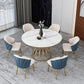 Contemporary Style Sintered Stone Dining Table Single Pedestal Base Round Table for Home Clearhalo ' dining_table' 'Dining Tables & Seating' 'Dining Tables' 'furn' 'furn_dining_table' 'Furniture' 'furniture_dining_table' 'Kitchen & Dining Furniture' 'kitchen&dining_furn' 'kitchen' 'kitchen_dining_table' 1200x1200_0c9432f4-9ba1-4c2e-9792-eed362809289