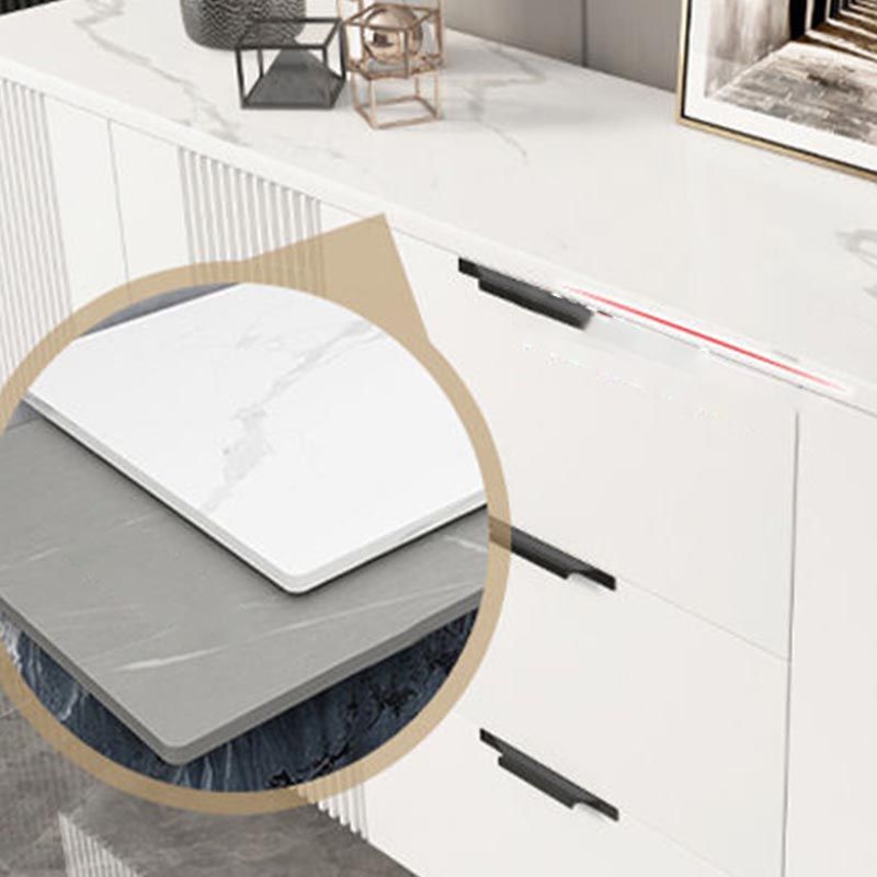 Wood and Stone Dining Server Contemporary Server with 3 Drawers Clearhalo 'buffet_sideboard' 'Buffets & Sideboards' 'furn' 'furn_buffet_sideboard' 'Furniture' 'Kitchen & Dining Furniture' 1200x1200_0c96da75-082d-4768-8ae0-9ac0c9f42621