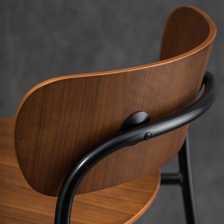 Contemporary Backrest Solid Wood and Metal Counter High Stool with 4 Legs Clearhalo 'Bar Furniture' 'Bar Stools' 'bar_stools' 'furn' 'furn_bar_stools' 'Furniture' 'Kitchen & Dining Furniture' 1200x1200_0c96edde-a4ce-4a76-8e0d-3bcbe31d3408