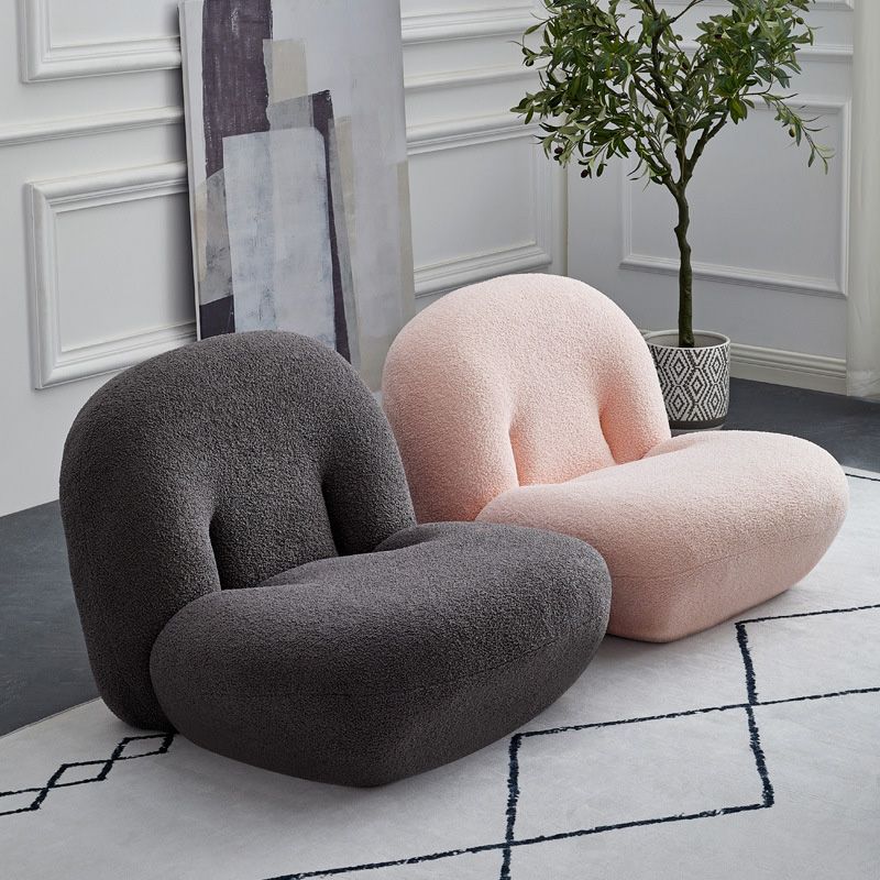 Wool Armless Chair 31.49" L x 27.55" W x 26.77" H Swivel Chair for Living Room Clearhalo 'Accent Chairs' 'accent_chairs' 'Chairs & Seating' 'furn' 'furn_accent_chairs' 'Furniture' 'Living Room Furniture' 1200x1200_0c9784d0-057d-4975-8eda-e89bfcb7d32c