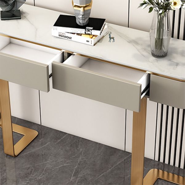 I cassetti della console glam a mezza luna includevano tavolo accento per la sala