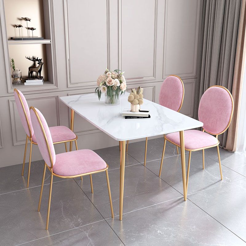 Gold Iron 4 Legs Dining Table Stone Center Top Traditional Luxury Dining Table Clearhalo 'Dining Tables & Seating' 'Dining Tables' 'dining_table' 'furn' 'furn_dining_table' 'Furniture' 'furniture_dining_table' 'Kitchen & Dining Furniture' 'kitchen' 'kitchen_dining_table' 1200x1200_0c992a9c-4643-459f-bd85-8a8ebc5a4fa8