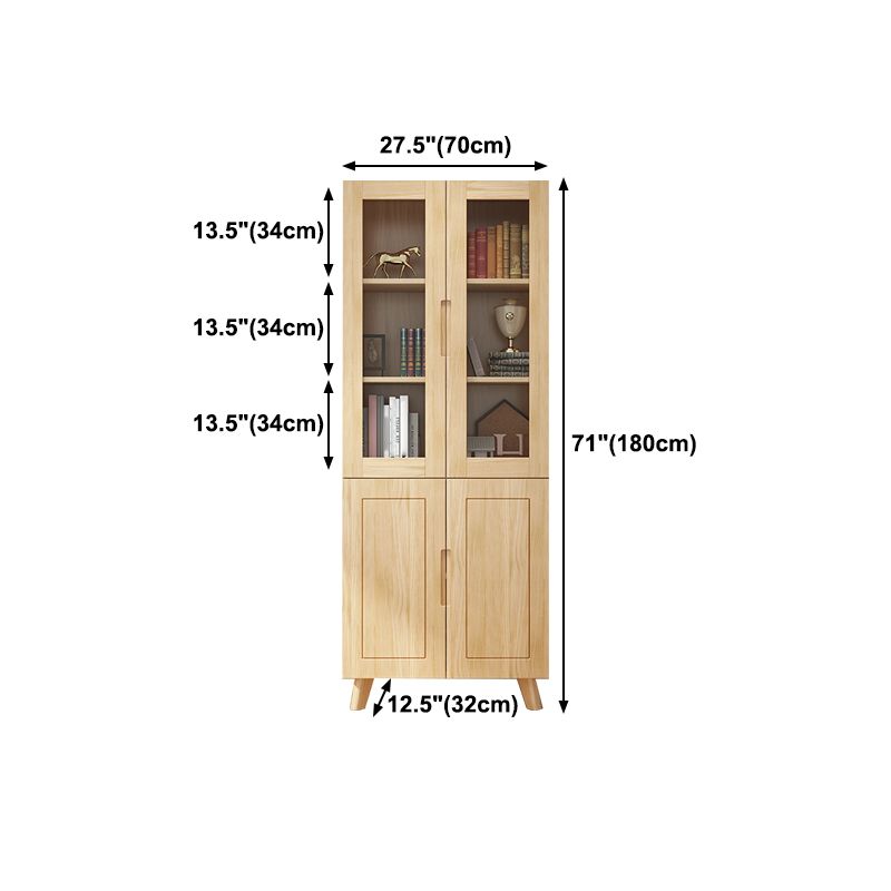 Scandinavian Solid Wood Bookcase Natural Closed Back Bookshelf with Door Clearhalo 'Bookcases' 'furn' 'furn_bookcases' 'Furniture' 'furniture_bookcases' 'Office Furniture' 1200x1200_0c997a22-475a-4fef-9733-bdc6abc77809