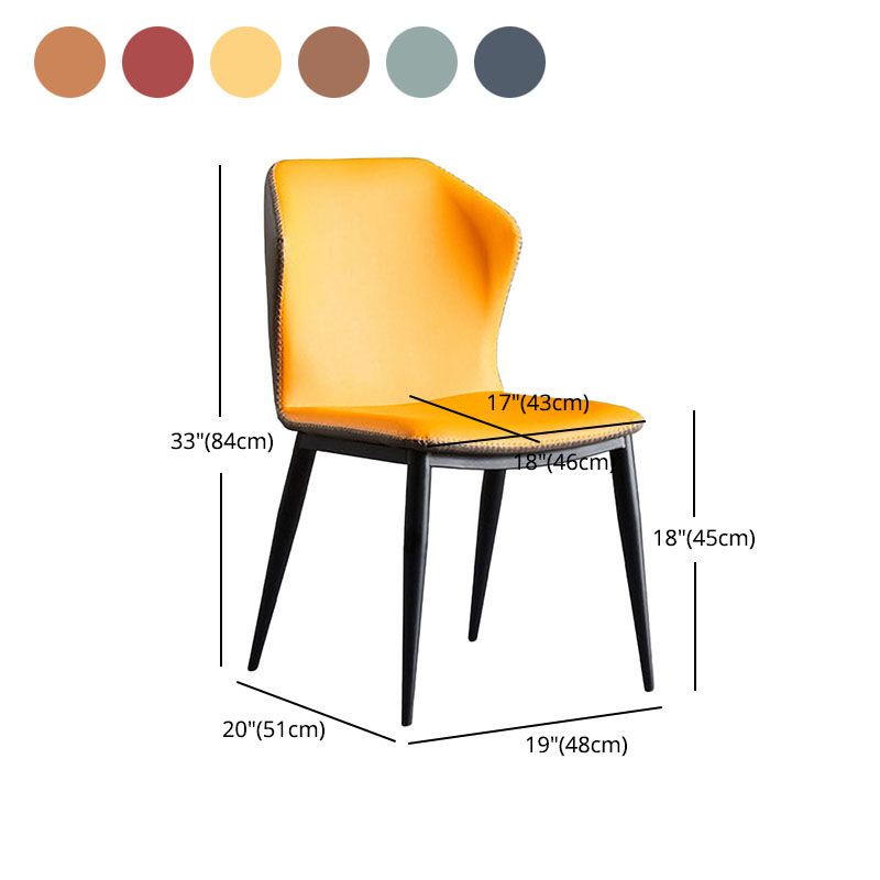 Industrial Faux Leather Dining Chairs Wingback Parsons Chair for Kitchen Clearhalo ' kitchen&dining_furn' 'Dining Chairs' 'Dining Tables & Seating' 'dining_chair' 'furn' 'furn_dining_chair' 'Furniture' 'furniture_dining_chair' 'Kitchen & Dining Furniture' 'kitchen' 1200x1200_0c9a0870-4cd5-4800-8d33-f528782e27c5