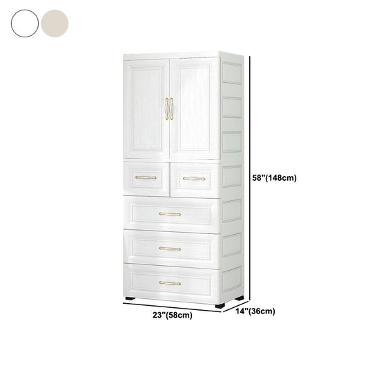 Moderne stijl plastic garderobe doek staaf inbegrepen garderobe kast