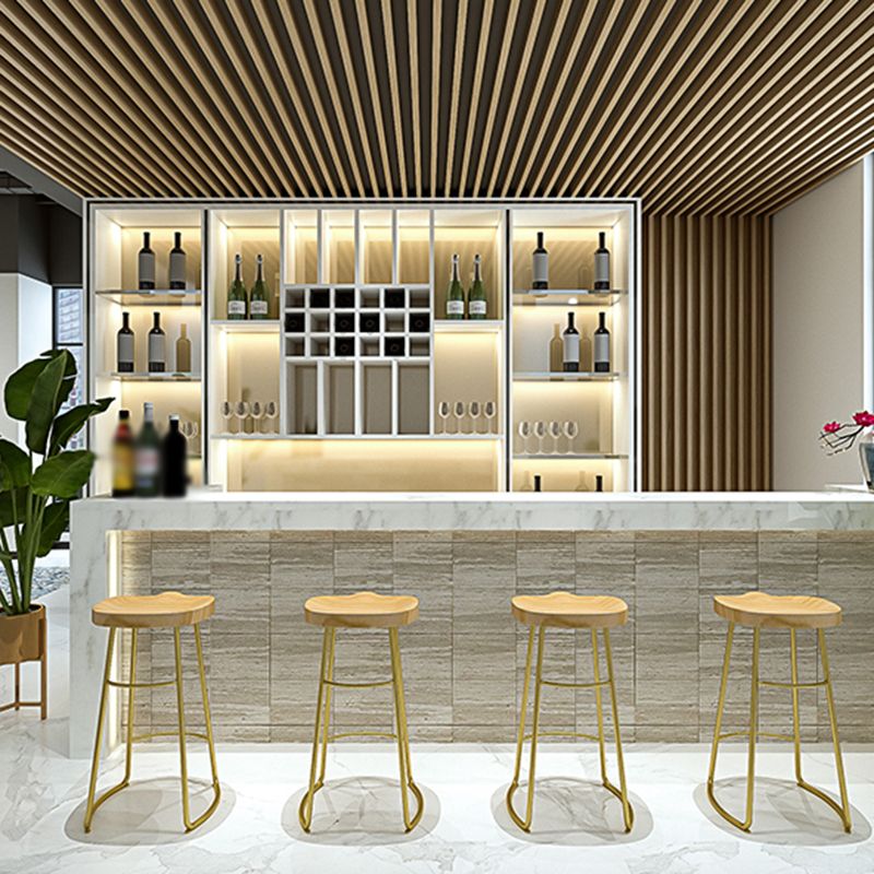 Glam Wood Counter Bar Stool Backless Saddle Seat Bar Stool with Iron Base Clearhalo 'Bar Furniture' 'Bar Stools' 'bar_stools' 'furn' 'furn_bar_stools' 'furniture_bar_stools' 'Kitchen & Dining Furniture' 'kitchen&dining_furn' 'kitchen' 'kitchen_furn' Furniture' 1200x1200_0c9b18e4-3263-41b5-9e14-a6ec78173e92