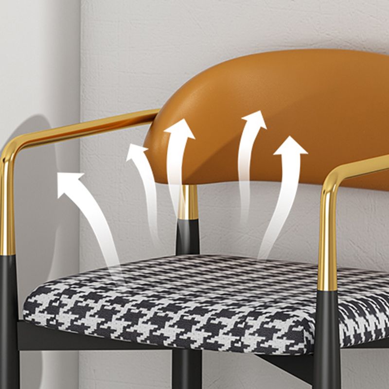 Contemporary Style Kitchen Metal Dining Chairs Open Back Dining Arm Side Chairs Clearhalo ' kitchen&dining_furn' 'Dining Chairs' 'Dining Tables & Seating' 'dining_chair' 'furn' 'furn_dining_chair' 'Furniture' 'furniture_dining_chair' 'Kitchen & Dining Furniture' 'kitchen' 1200x1200_0c9bd71c-74b7-4fa2-8b33-5362bc4d635a