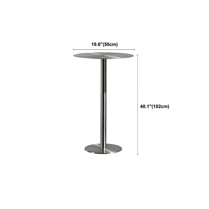 Table de salle à manger ronde en acier inoxydable, table de bar sur pied extérieur-intérieur