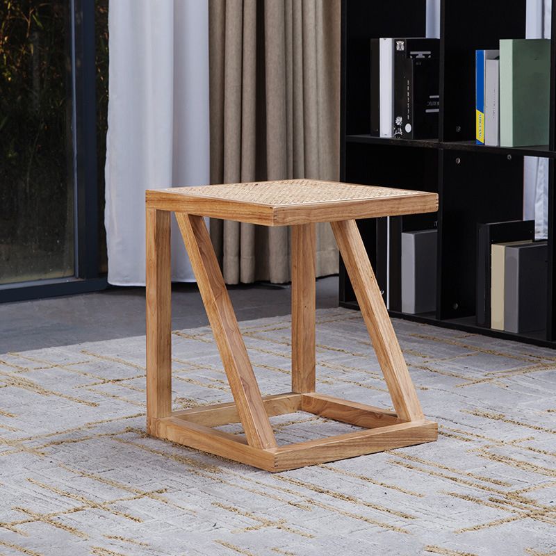 Contemporary Solid Wood Frame Square Living Room Accent Side Table