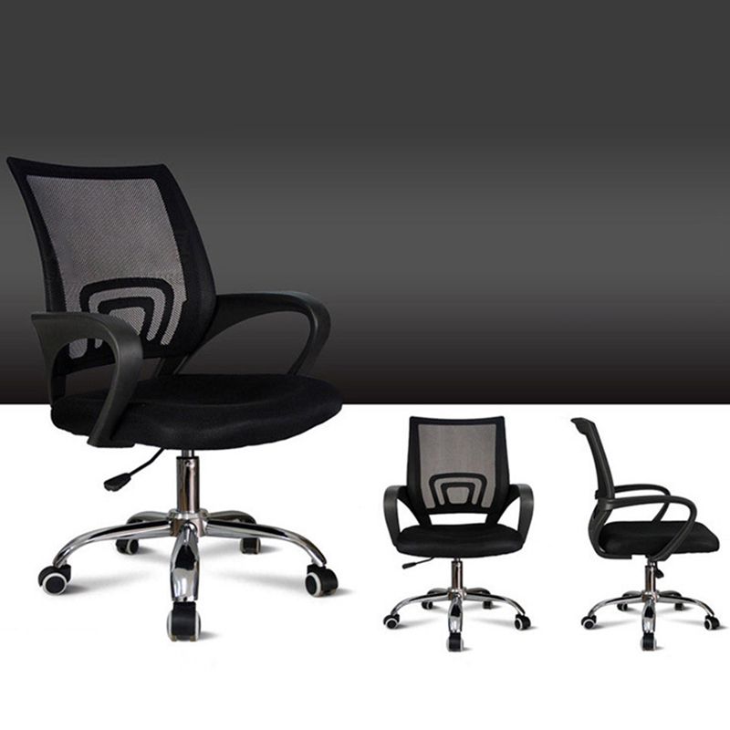 Modern Steel Desk Chair Mid Back Home Office Chair with Wheels Clearhalo 'furn' 'furn_office_chair' 'Furniture' 'Office Chairs' 'Office Furniture' 'office_chair' 1200x1200_0c9d68d6-7d5c-4ad6-915a-17c0f46155fb