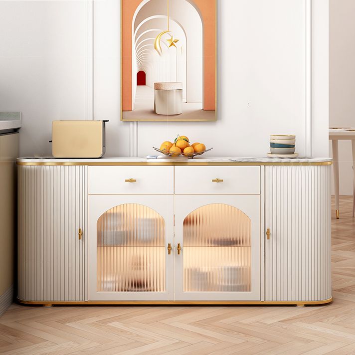 Buffet glam buffet Portes en verre armoires buffet de restauration avec lumières LED