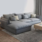 Nordic Loose Back Linen Sofa & Chaise Square Arm Cushions Sofa