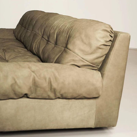 Armless Standard Sofa Tufted Split-Back Green Settee for Living Room