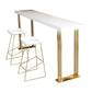 Glam Rectangle Indoor Bar Dining Table White Wood Bistro Table with Sled Pedestal Clearhalo 'Bar Furniture' 'Bar Tables' 'bar_tables' 'Furniture' 'furniture_bar_tables' 'Kitchen & Dining Furniture' 'kitchen&dining_furn' 'kitchen' 1200x1200_0ca25fc5-8a94-4676-9222-fc6fac5cf6d0
