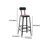 Indoor Industrial Style Barstool Iron 4 Legs Bar Stool with Pedal