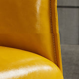 Braccia in pelle per camera da letto a colori solidi inclusi braccia rotonde sedia a barre posteriore