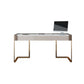 Rectangle Stone Top Bureau bureau Glam Style Writing Bureau avec base en métal pour le bureau