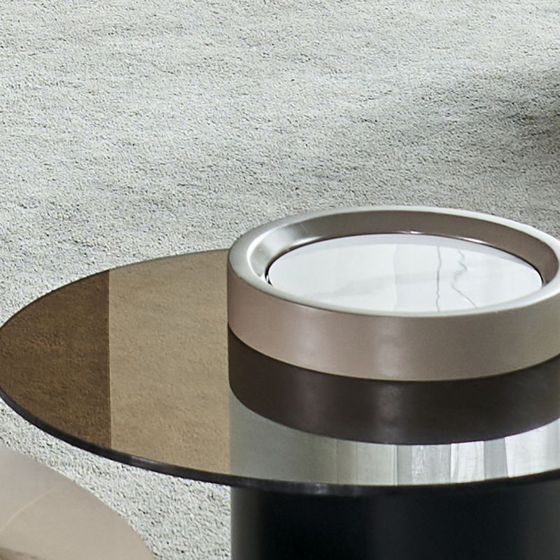 Witte leisteen slaapkamer rechthoek en ronde moderne koffie of eindtafel met opslag