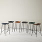 Contemporary Matte Finish Leather Barstool Low Back Coffee Shop Stool