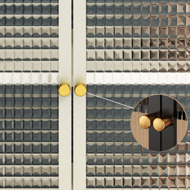 Sideboard di vetro con 2 porte a buffet in metallo contemporaneo con 2 porte