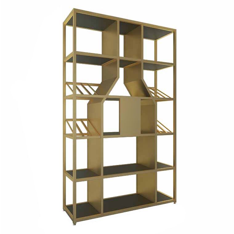 Metal Floor Wine Bottle Rack Glam Wine Bottle Holder with Shelf Clearhalo 'furn' 'furn_wine_racks' 'Furniture' 'Kitchen & Dining Furniture' 'Wine Racks' 'wine_racks' 1200x1200_0ca86165-2136-4593-9a42-ba083e384b81