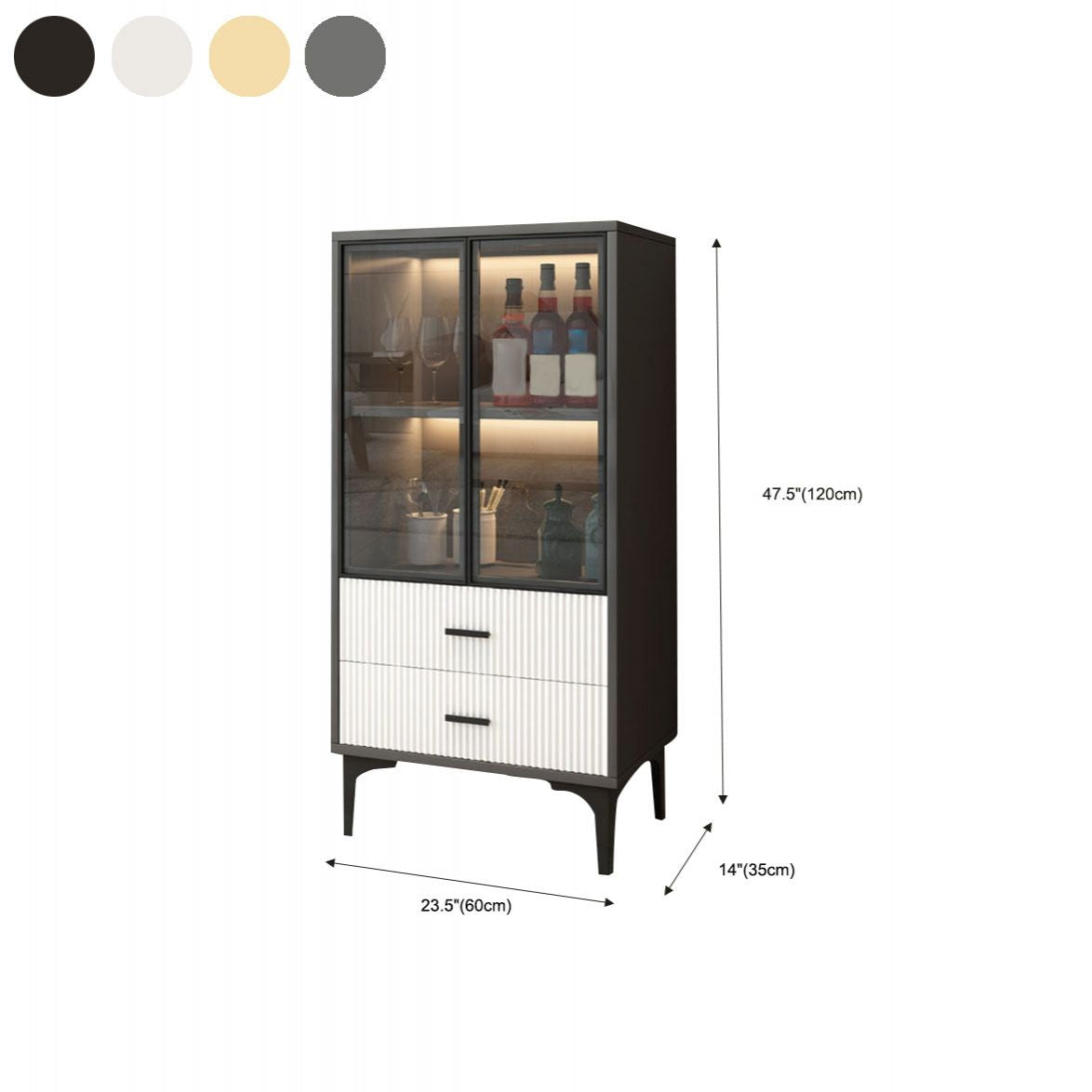 Panneau de la plate-forme du côté glamour Boucheron en bois avec porte et tiroir pour salle à manger