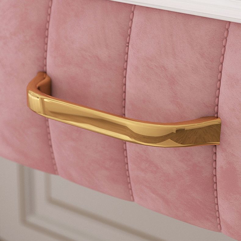 Metal Dressing Table with 2 Storage Drawers Stone Top Make-up Vanity