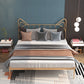 Glam Iron Open-Frame Bed with Spindle Headboard Solid Color in Gold Clearhalo 'Bedroom Furniture' 'Beds' 'furn' 'furn_beds' 'Furniture' 1200x1200_0ca96451-8df9-4bd6-983c-1c239a1a506b