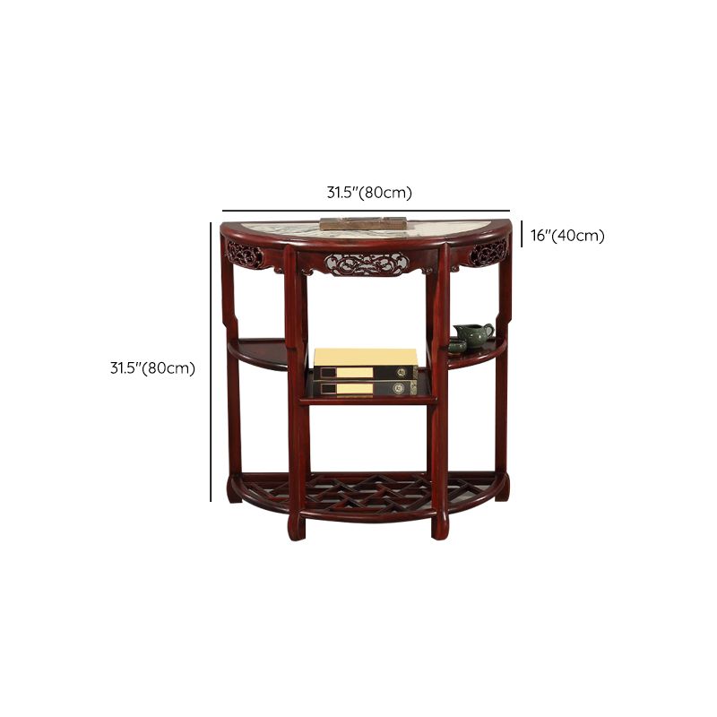Mesa de la consola contemporánea de la mitad de la luna Sofá de la consola de madera marrón oscura
