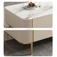 2 Drawers Rectangular Slate Top Coffee Table 4 Legs Cocktail Table