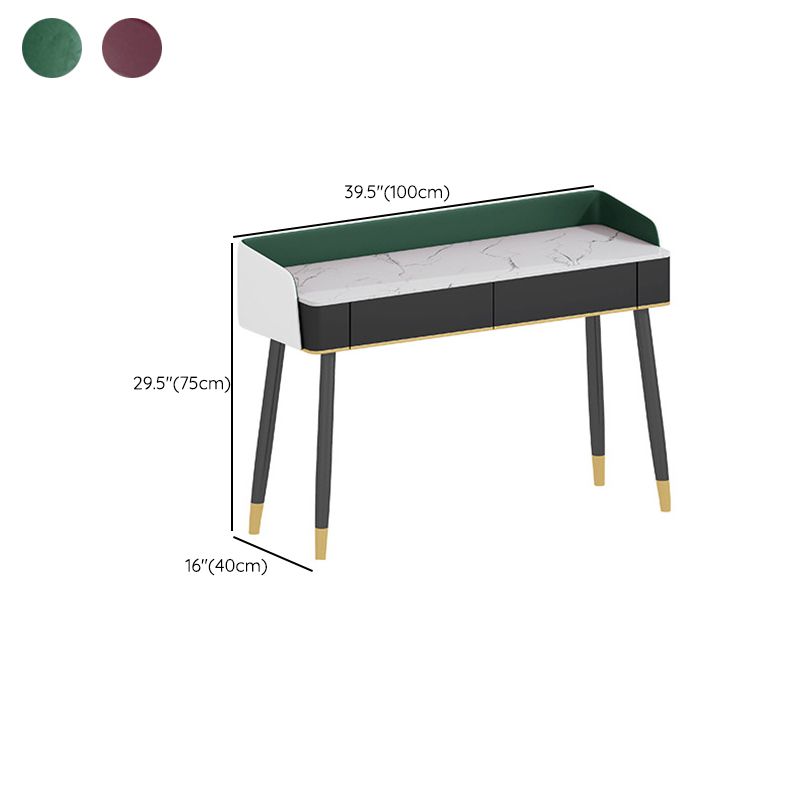 Contemporary Wooden Makeup Vanity Set Slate Top 2-Drawer Dressing Table Clearhalo 'Bedroom Furniture' 'furn' 'furn_makeup_vanities' 'Furniture' 'Makeup Vanities' 'makeup_vanities' 1200x1200_0caab316-93b6-4520-848a-44f7c20843da