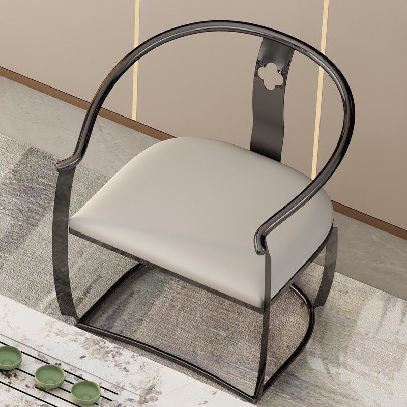 Moderne Armlehre im Rückenlehne Kissenstuhl mit Metallbasis für Wohnzimmer