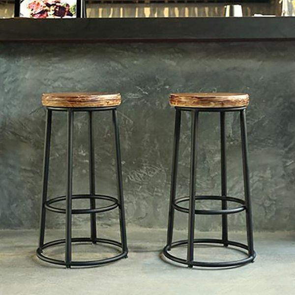 Backless Dining Stool Round Armless Bar Stool with Metal Base Clearhalo 'Bar Furniture' 'Bar Stools' 'bar_stools' 'furn' 'furn_bar_stools' 'Furniture' 'Kitchen & Dining Furniture' 1200x1200_0cad5ab8-5475-4857-8cd4-b737de9ba788
