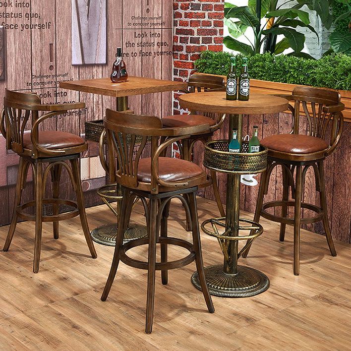 Industrial Solid Wood Bar Table Set 1/3/4/5 Pieces Counter Table with High Stools Clearhalo 'Bar Furniture' 'furn' 'furn_home_bar_bar_sets' 'Furniture' 'Home Bars & Bar Sets' 'home_bar_bar_sets' 'Kitchen & Dining Furniture' 1200x1200_0cae3957-d595-47da-be51-bc013490bdb2