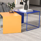 Trestle Coffee Table Mid-Century Modern Iron Coffee Table for Living Room Clearhalo 'Coffee & Accent Tables' 'Coffee Tables' 'coffee_tables' 'furn' 'furn_coffee_tables' 'Furniture' 'Living Room Furniture' 1200x1200_0caebcbe-c43c-460e-9cff-eade9b58d13a