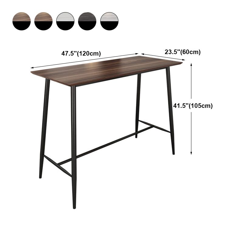 Modern Marble Table with Rectangle Table Top Black Trestle Table - 41.3" H Clearhalo 'Bar Furniture' 'Bar Tables' 'bar_tables' 'furn' 'furn_bar_tables' 'Furniture' 'furniture_bar_tables' 'Kitchen & Dining Furniture' 1200x1200_0caf3363-8047-4854-b354-08fd9efc6b1d