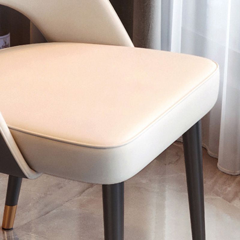 Glam Armless Dining Side Chair Black Metal Legs Open Back Dining Chairs