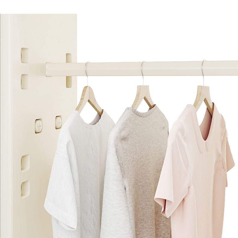 Modern Style Plastic Frame Wardrobe Freestanding Wardrobe with Shelves and Clothes Rail Clearhalo 'Armoires & Wardrobes' 'armoires_wardrobes' 'Bedroom Furniture' 'furn' 'furn_armoires_wardrobes' 'Furniture' 1200x1200_0cb00097-fc0e-4407-8f29-64a097123d4d