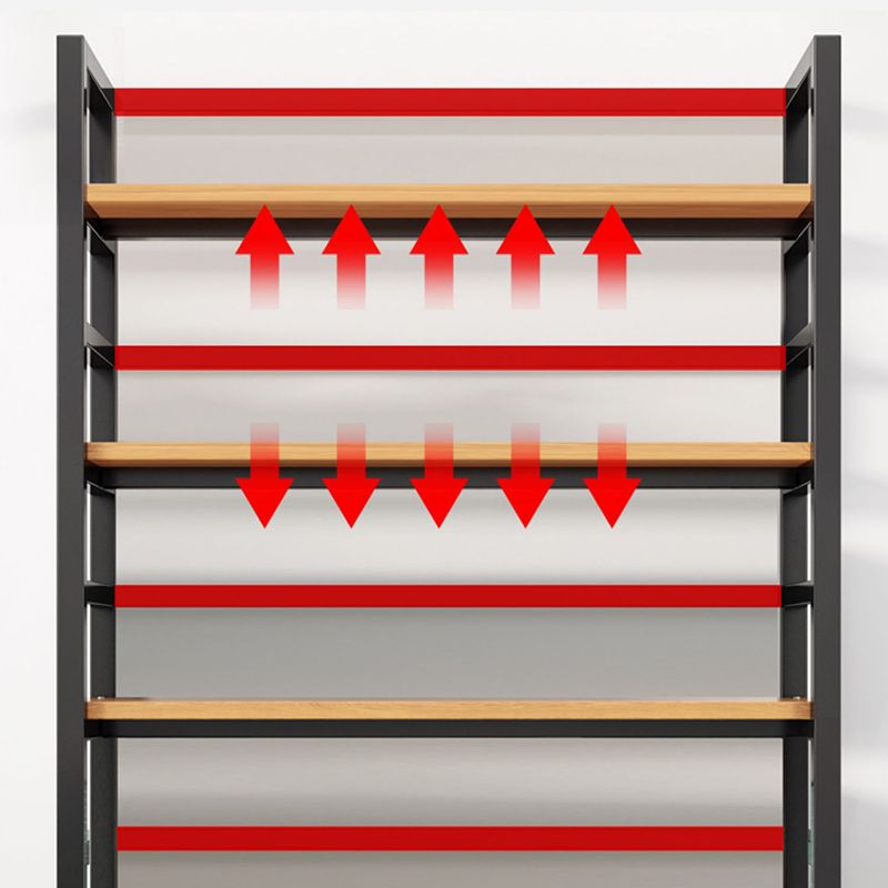 Modern Black Open Back Shelf Bookkast planken opgenomen voor thuiskantoor