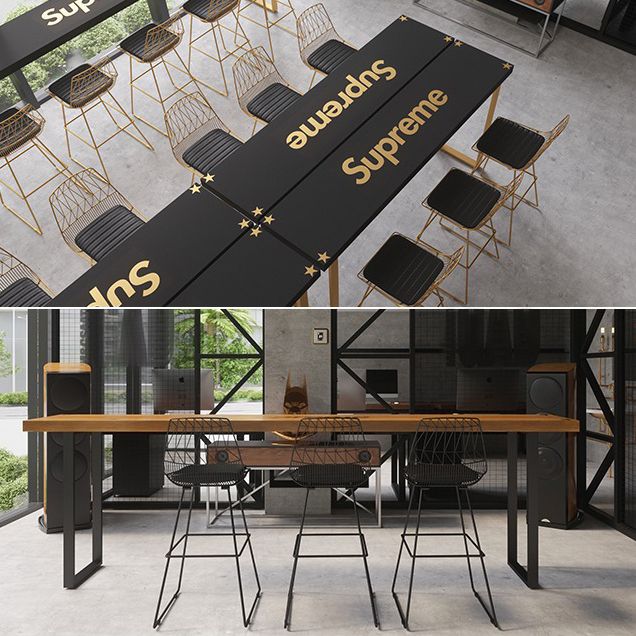 Glam Iron Polstered Bar Stool Armless Rückenlehne für Bristol gepolstert