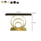 12 Inch Wide Modern Accent Table Half Moon Metal Console Table for Hall