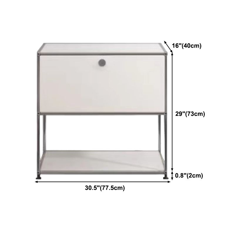 Contemporary Sideboard Stainless Steel Dining Sideboard with Locking Cabinet Clearhalo 'buffet_sideboard' 'Buffets & Sideboards' 'furn' 'furn_buffet_sideboard' 'Furniture' 'Kitchen & Dining Furniture' 1200x1200_0cb32d1f-a77a-4794-a7d0-3e9df0aed552