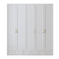 White Hinged Wardrobe Cabinet Engineered Wood Wardrobe Armoire